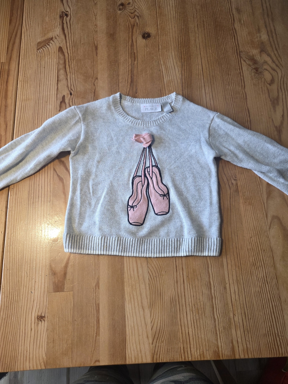 Childrens Place Girls Gray Ballet Slipper Sweater